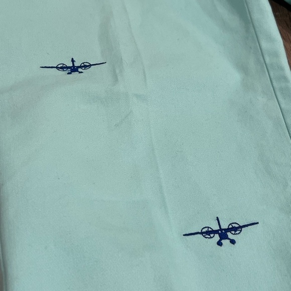 Vineyard Vines Club Pant 32W 32L Blue Embroidered Airplane Pattern Chinos - Picture 3 of 7